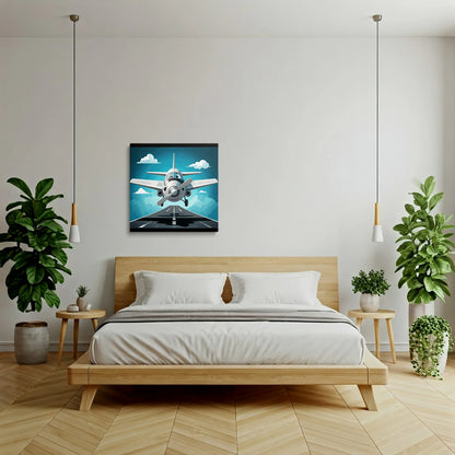 Tablou Modern - Avion Geometric în Zbor