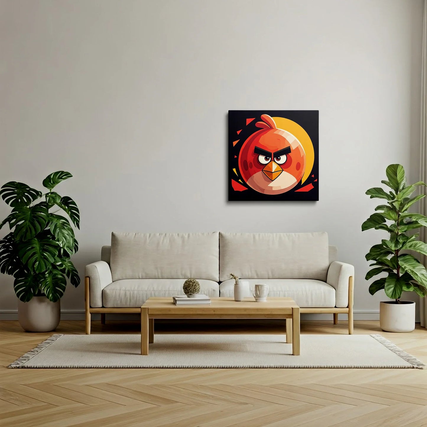 Tablou Modern - Portretul Expresiv Al Unei Păsări - vedere living