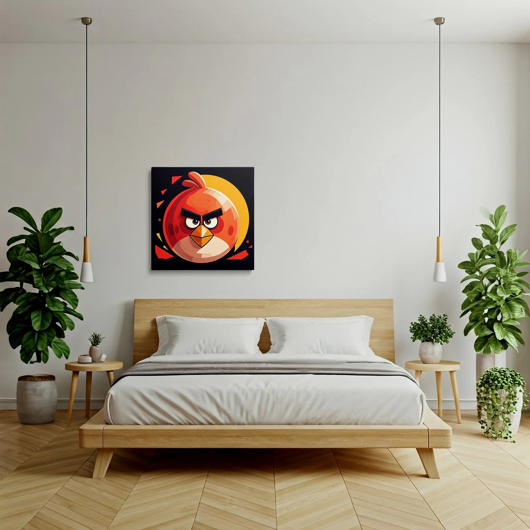 Tablou Modern - Portretul Expresiv Al Unei Păsări - vedere dormitor