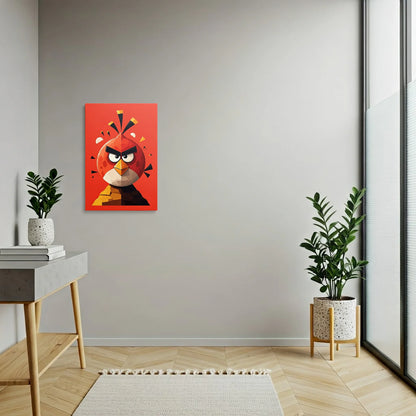 Tablou Modern - Portret Cubist cu Pasăre Într-O Paletă Viu Colorată - vedere hol