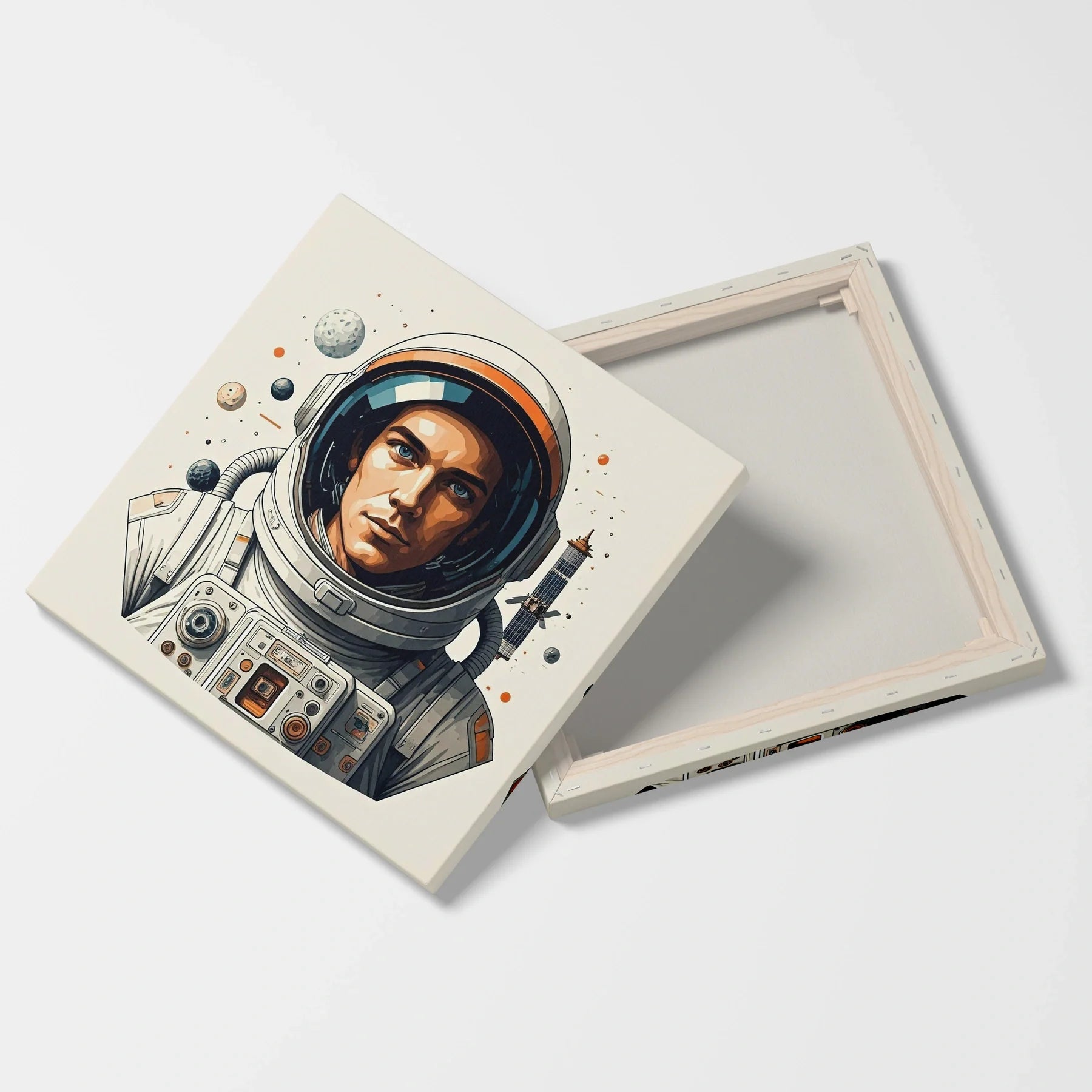 Tablou Modern - Portret Astronaut Cubist Colorat - vedere fata verso