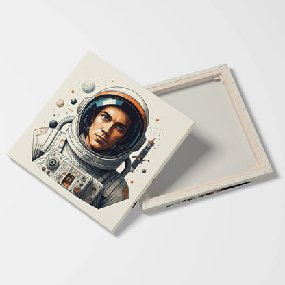 Tablou Modern - Portret Astronaut Cubist Colorat - vedere fata verso