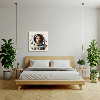 Tablou Modern - Portret Astronaut Cubist Colorat - vedere dormitor