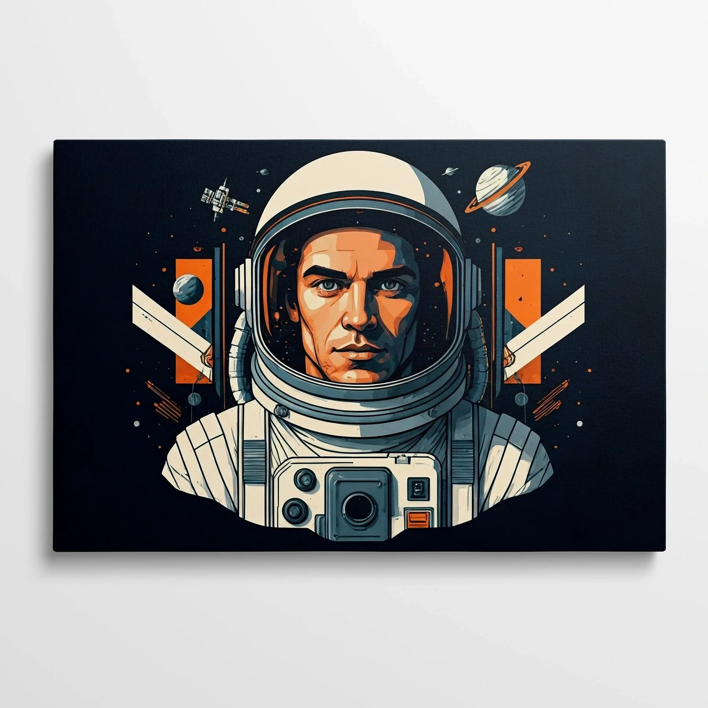 Tablou Modern - Astronaut Cubist Colorat - vedere din fata