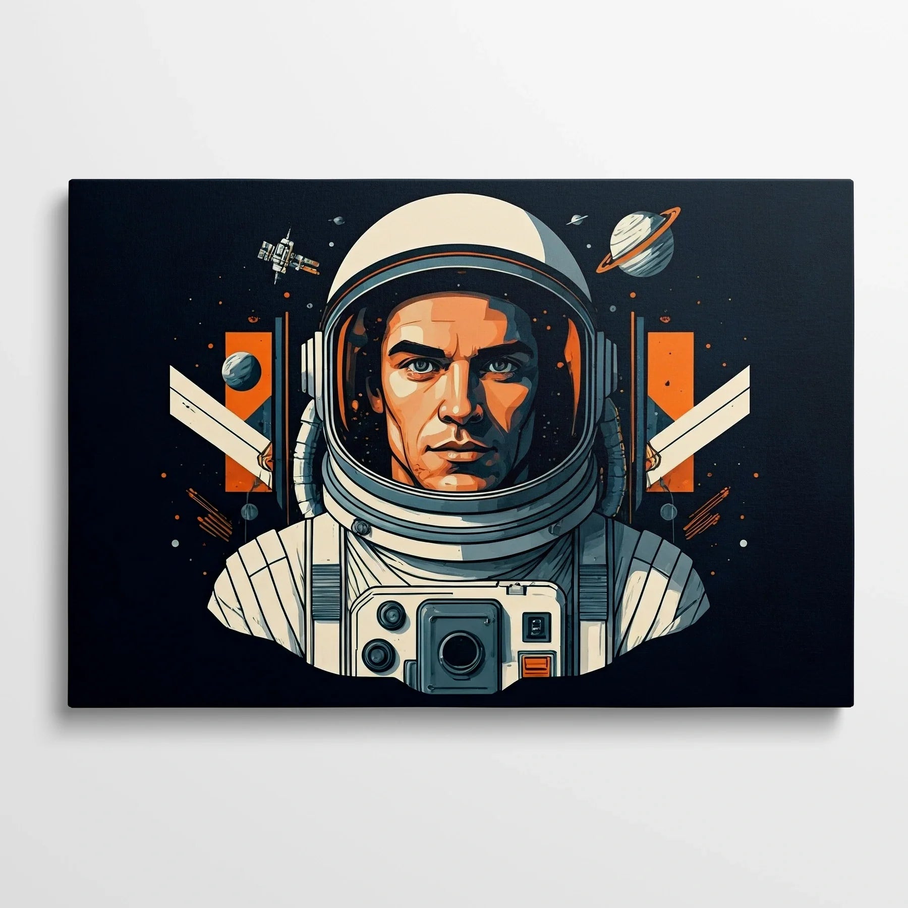 Tablou Modern - Astronaut Cubist Colorat - vedere din fata