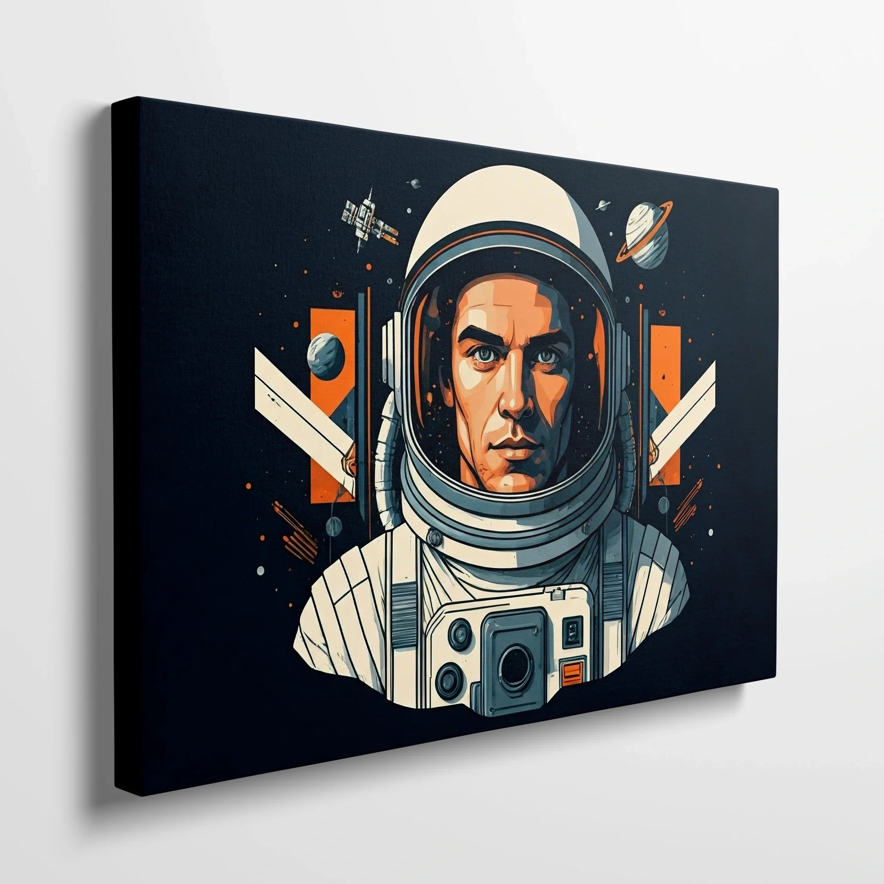 Tablou Modern - Astronaut Cubist Colorat - vedere din lateral