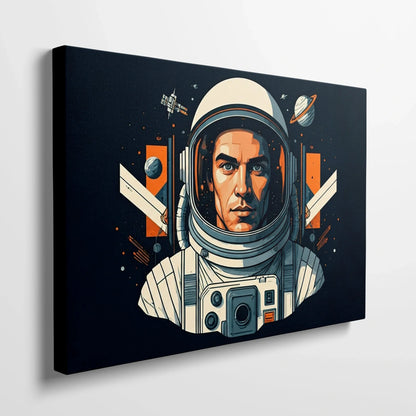 Tablou Modern - Astronaut Cubist Colorat - vedere din lateral