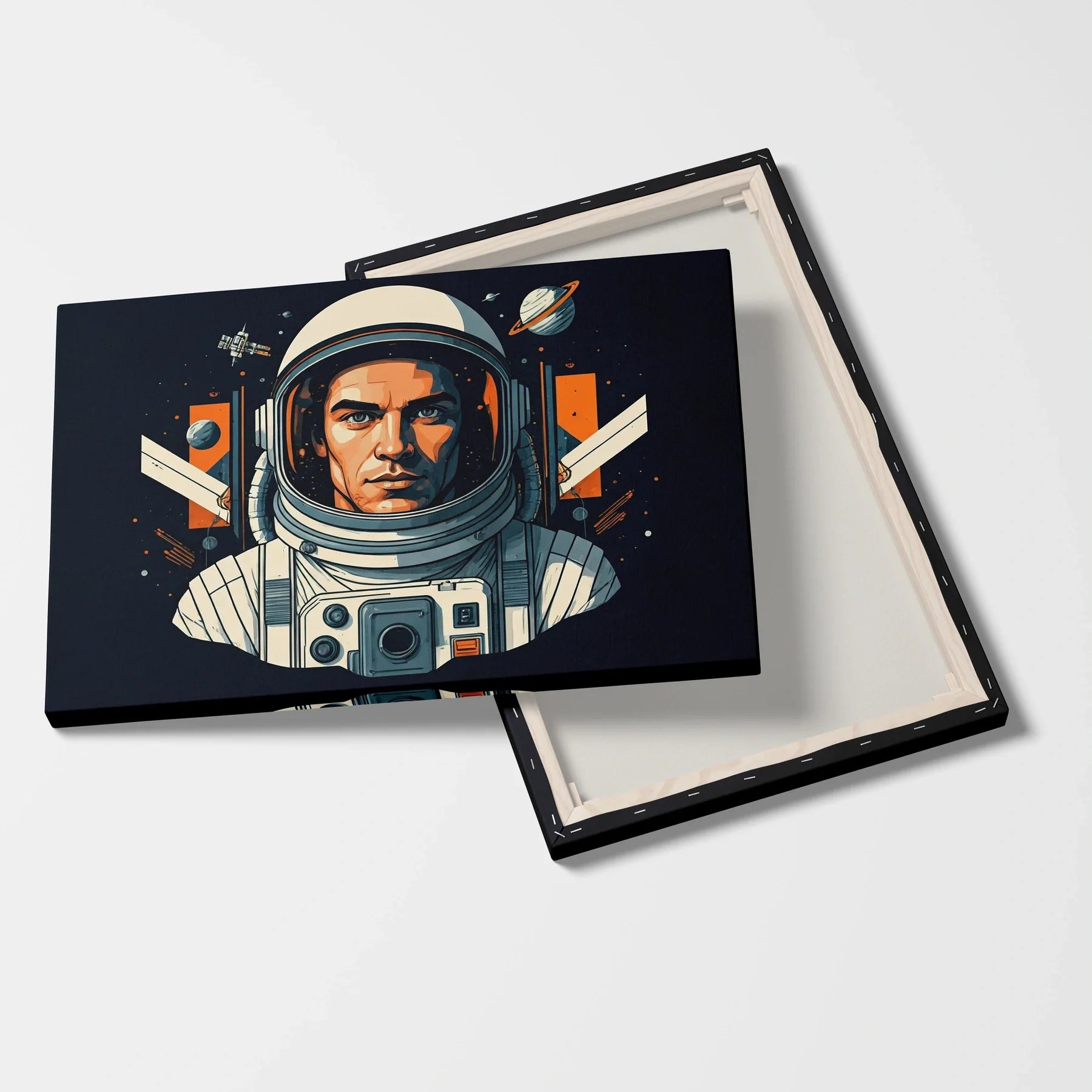 Tablou Modern - Astronaut Cubist Colorat - vedere fata verso