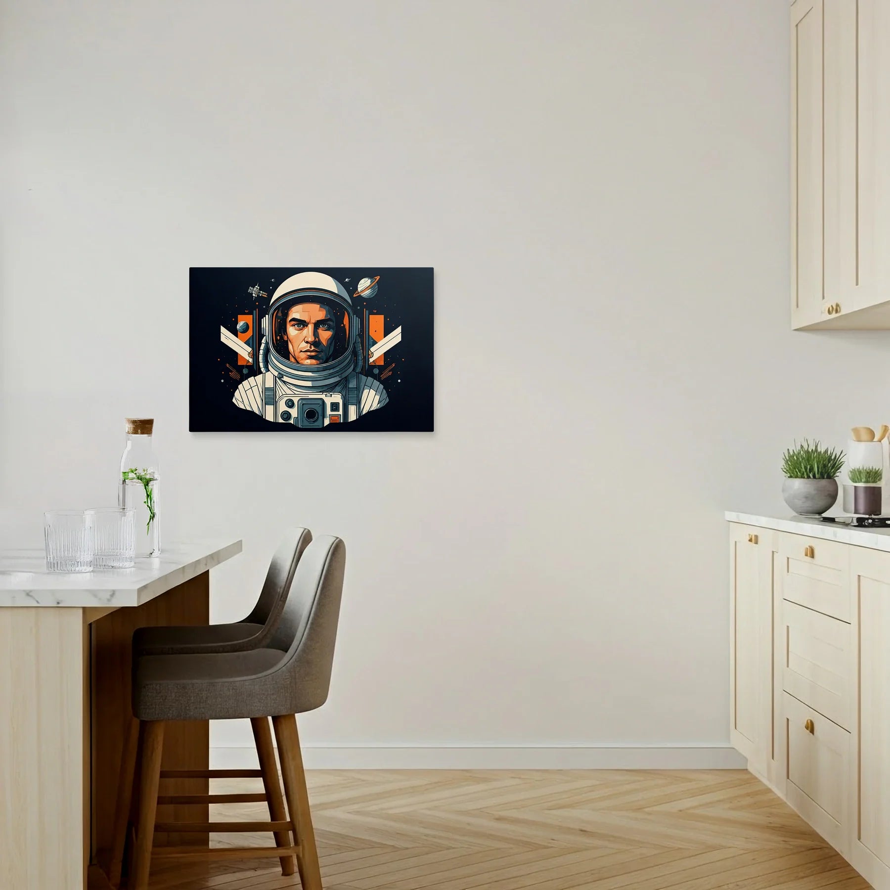 Tablou Modern - Astronaut Cubist Colorat - vedere bucatarie