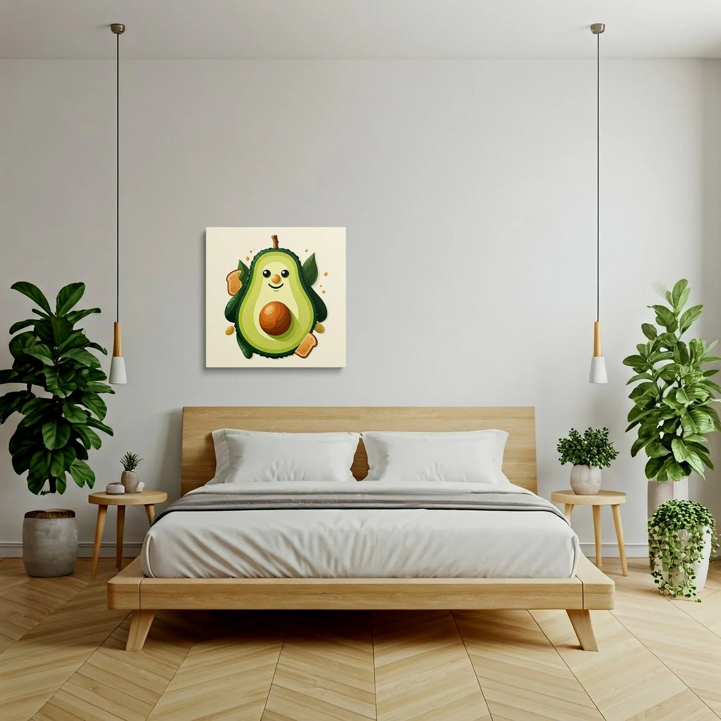 Tablou Modern - Avocado Fericit în Stil Cubist - vedere dormitor
