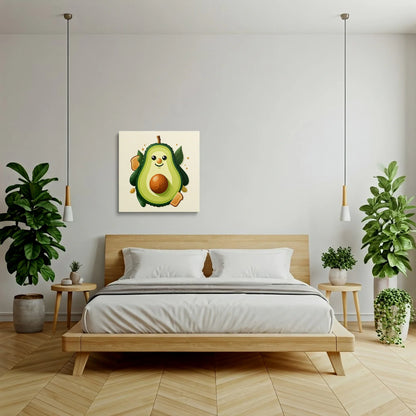 Tablou Modern - Avocado Fericit în Stil Cubist - vedere dormitor