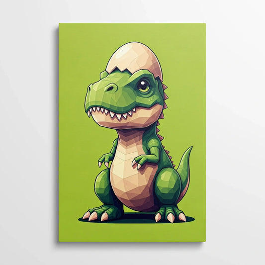 Tablou Modern - Baby Dinosaur Geometric Art - vedere din fata