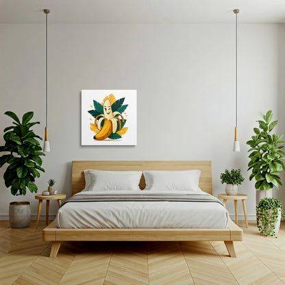 Tablou Modern - Personaj Geometric Din Banana - vedere dormitor