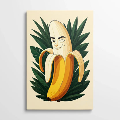 Tablou Modern - Portret Geometric Al Unei Banane Vesele - vedere din fata