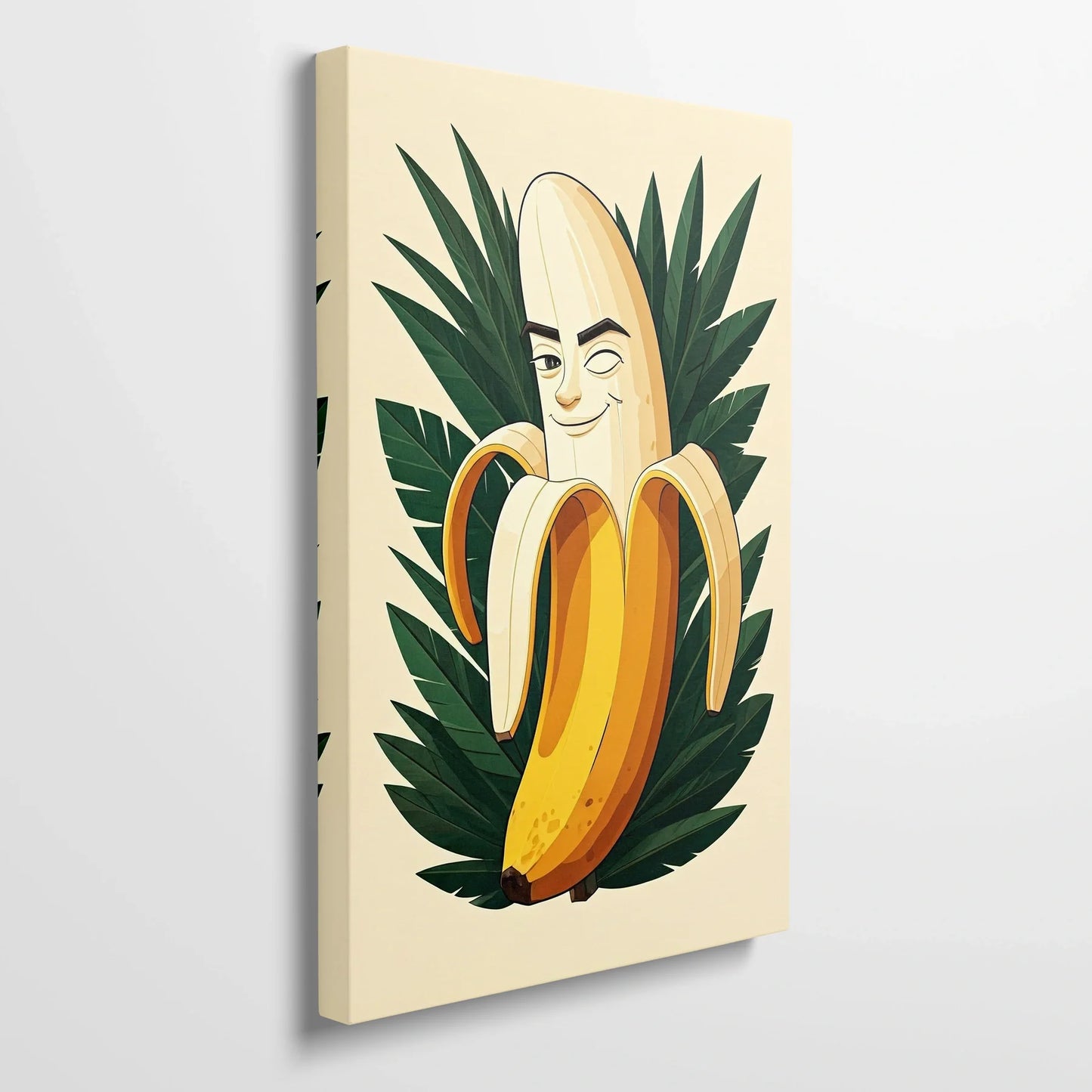 Tablou Modern - Portret Geometric Al Unei Banane Vesele - vedere din lateral
