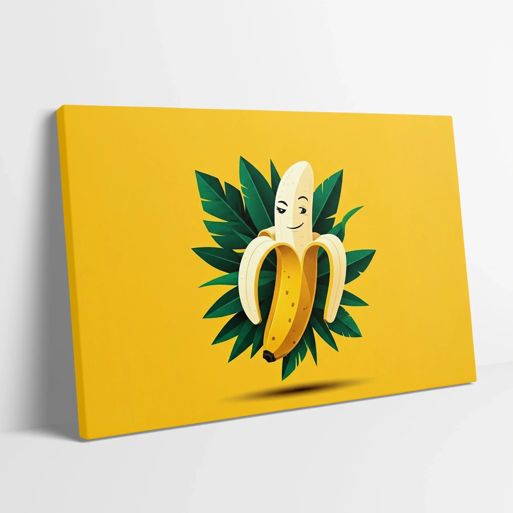 Tablou Modern - Portret Geometric Al Bananei - vedere din lateral sprijinit perete