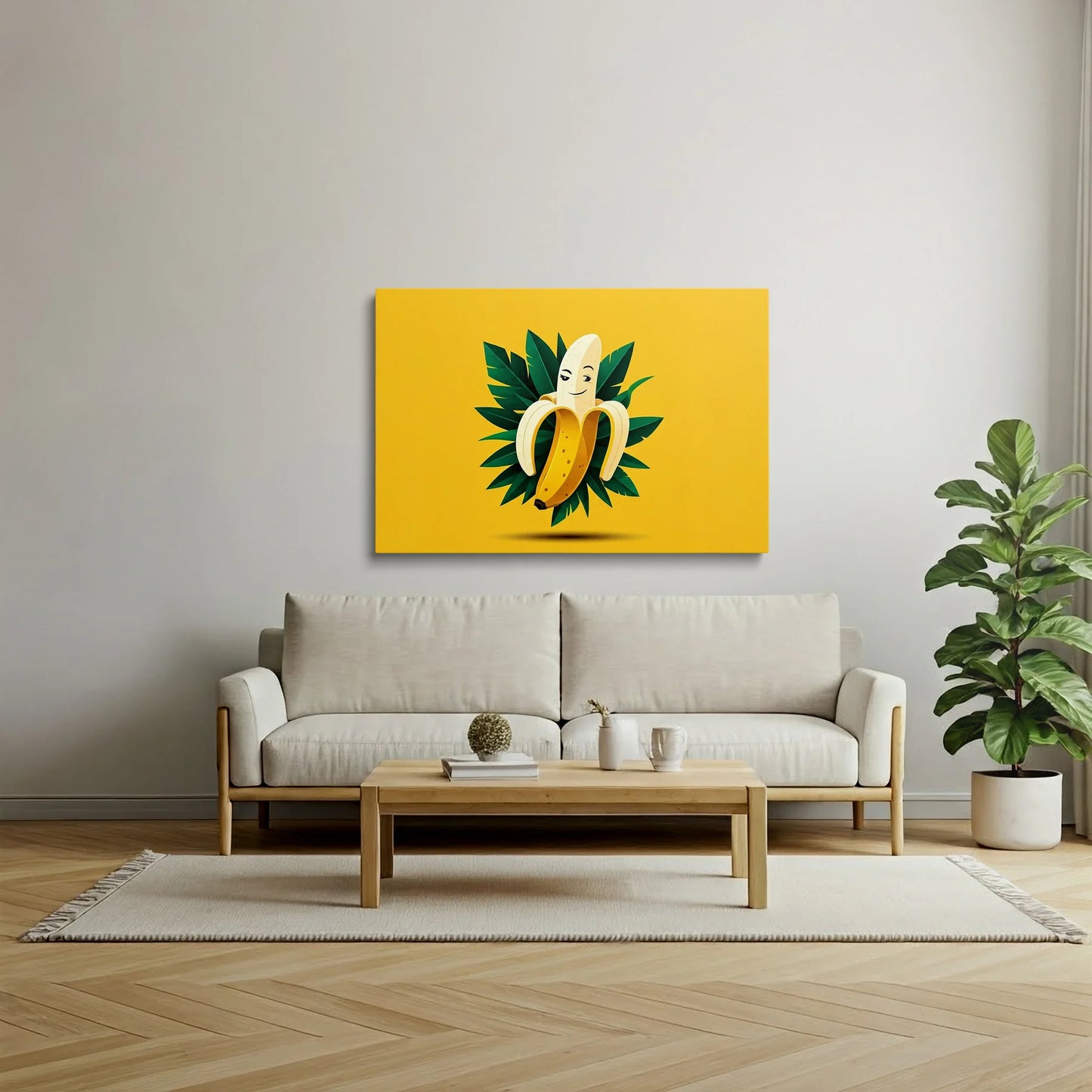 Tablou Modern - Portret Geometric Al Bananei - vedere living