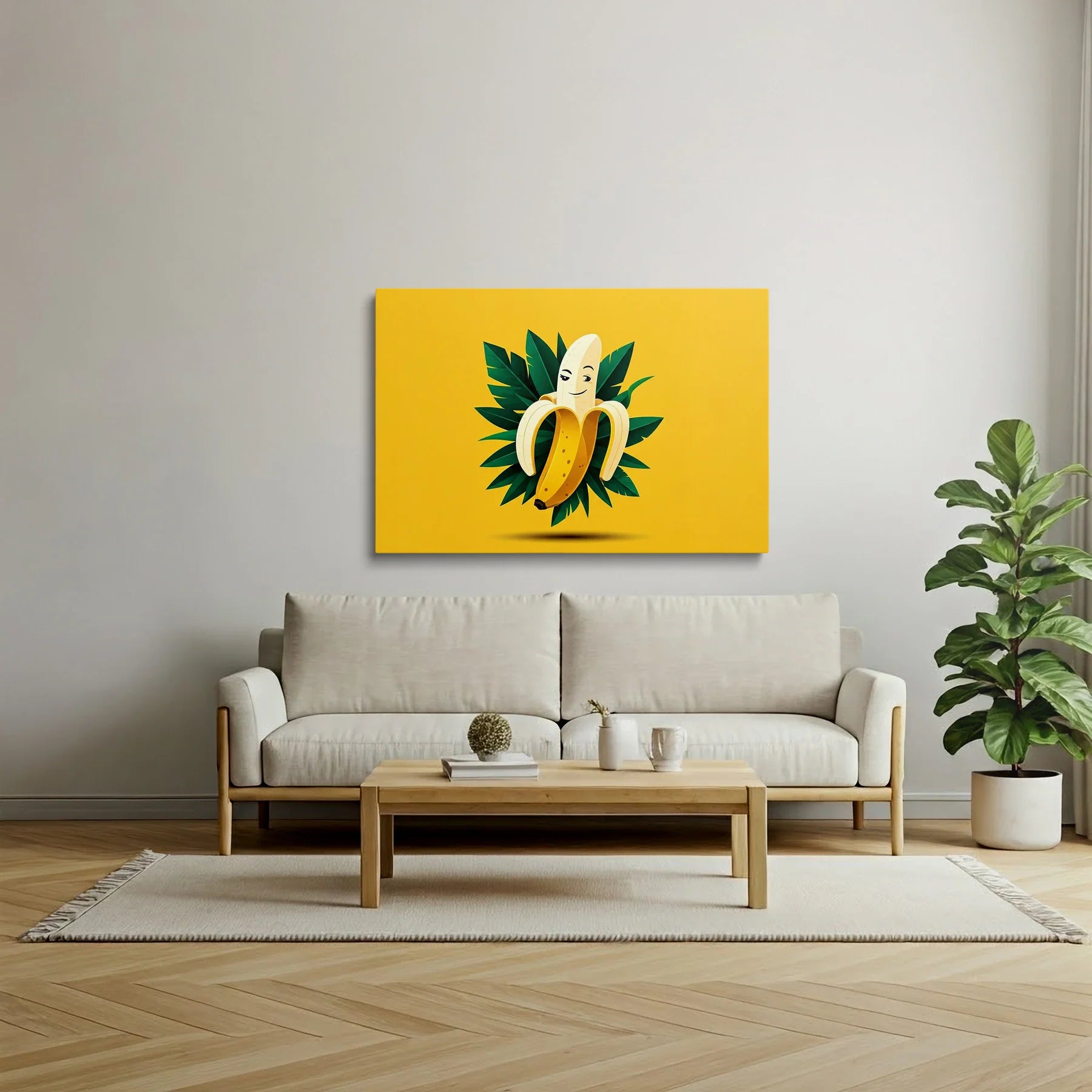 Tablou Modern - Portret Geometric Al Bananei - vedere living