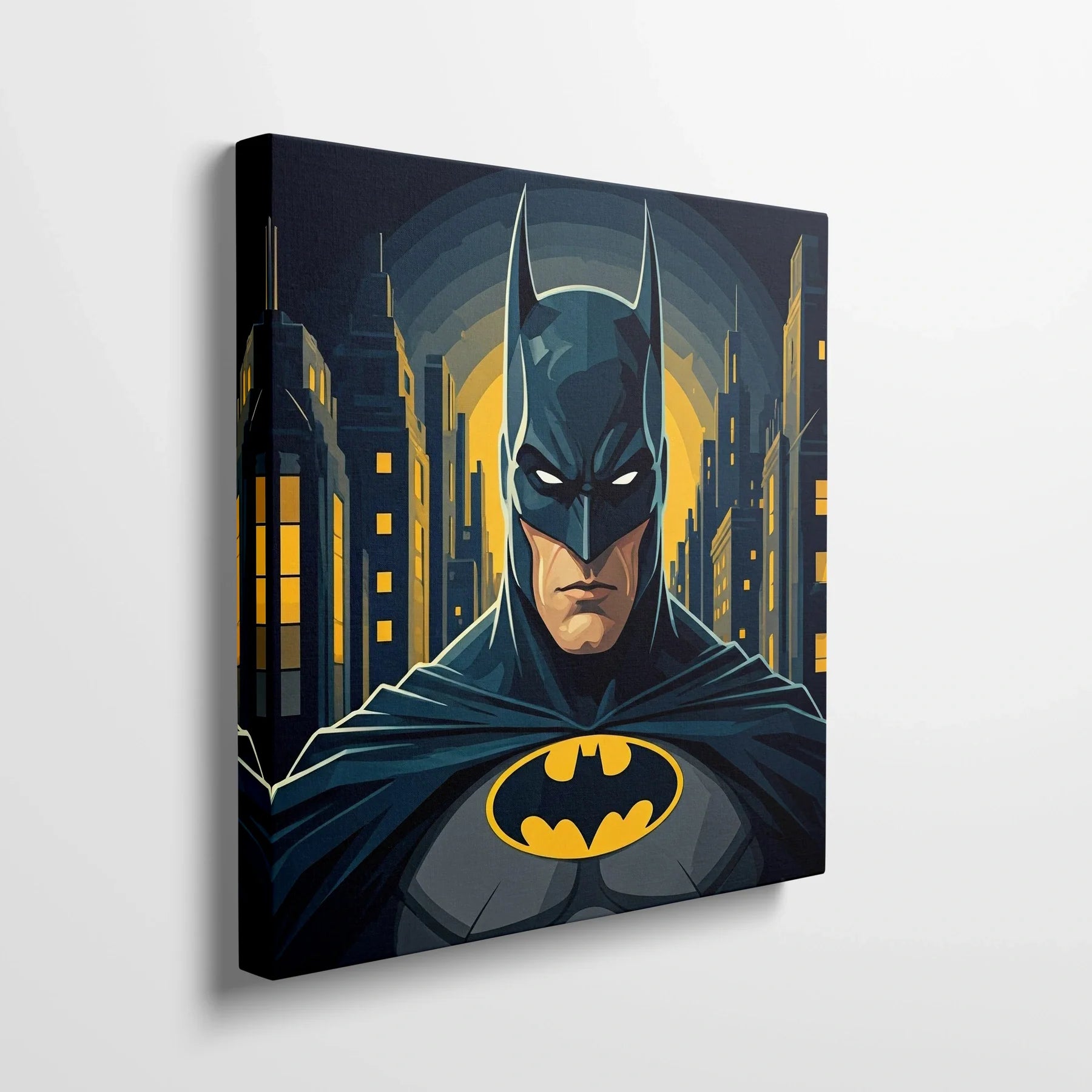 Tablou Modern - Portret Geometric Batman 3 - vedere din lateral sprijinit perete