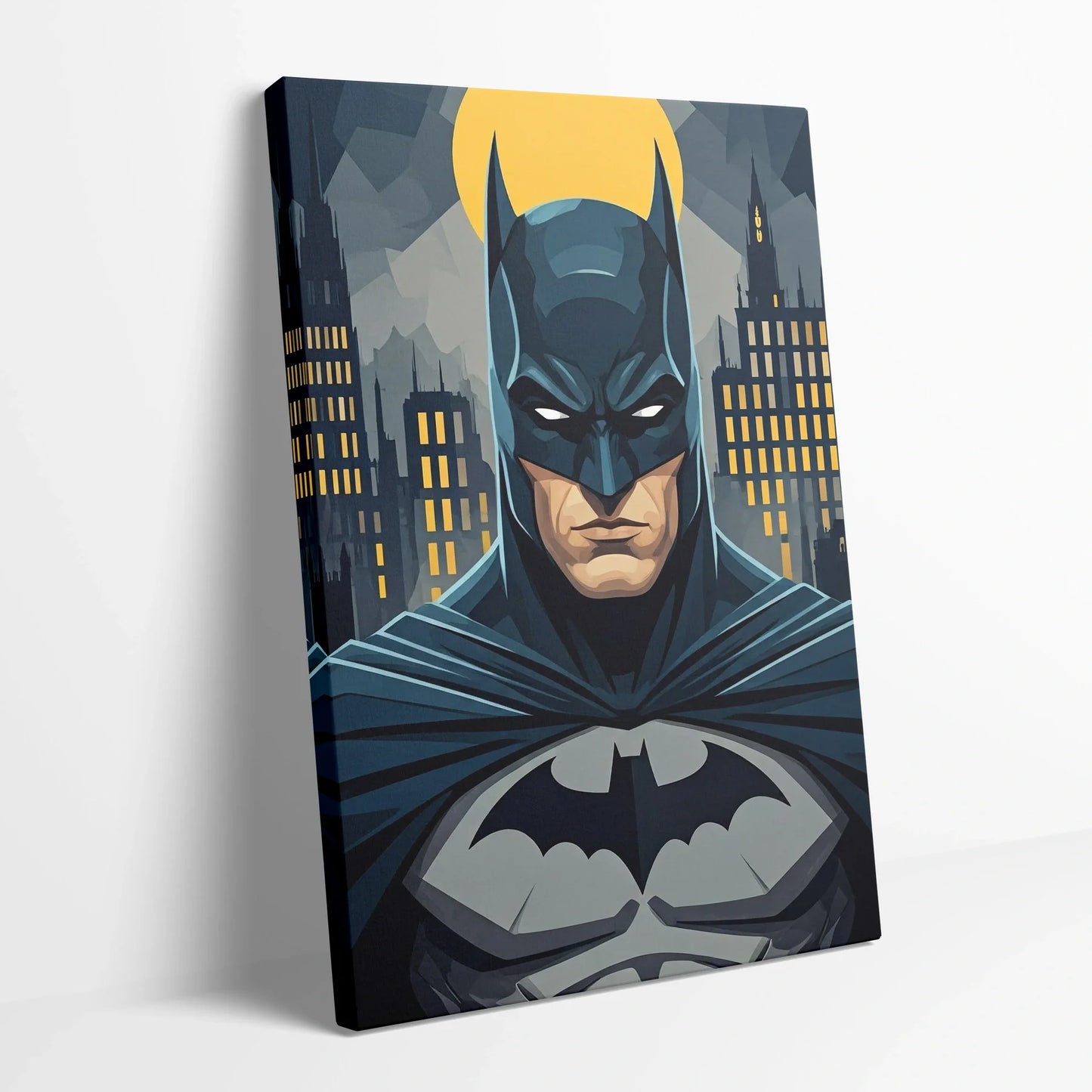 Tablou Modern - Portret Geometric Batman 3 - vedere din lateral sprijinit perete