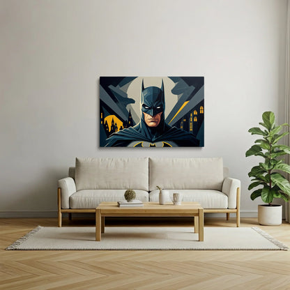 Tablou Modern - Portret Geometric cu Batman - vedere living