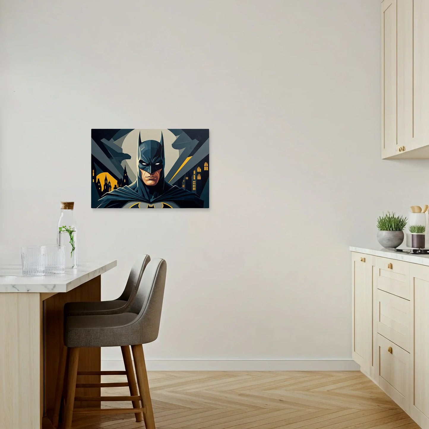 Tablou Modern - Portret Geometric cu Batman - vedere bucatarie