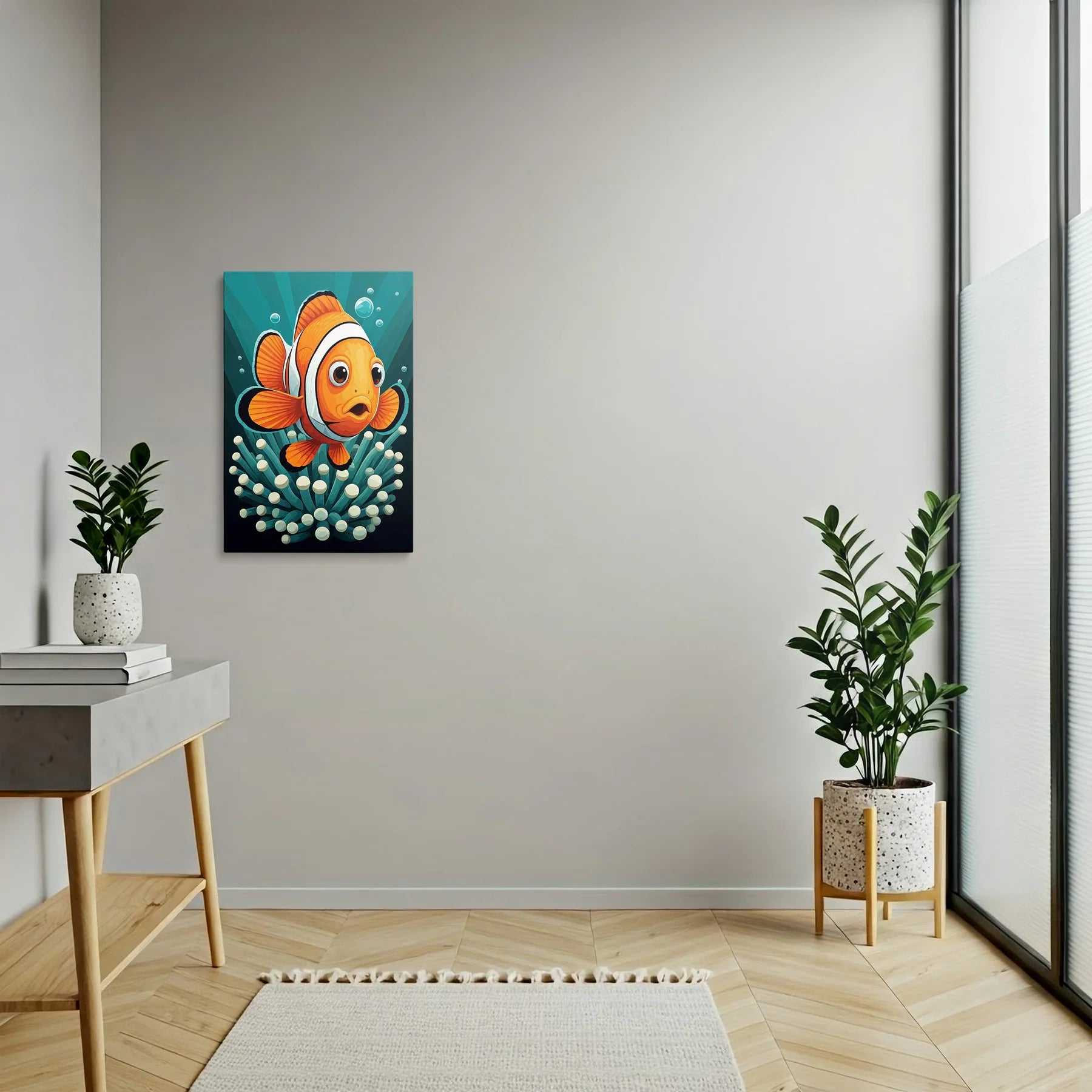 Tablou Modern - Portret Geometric Al Peștelui Clovn - vedere hol