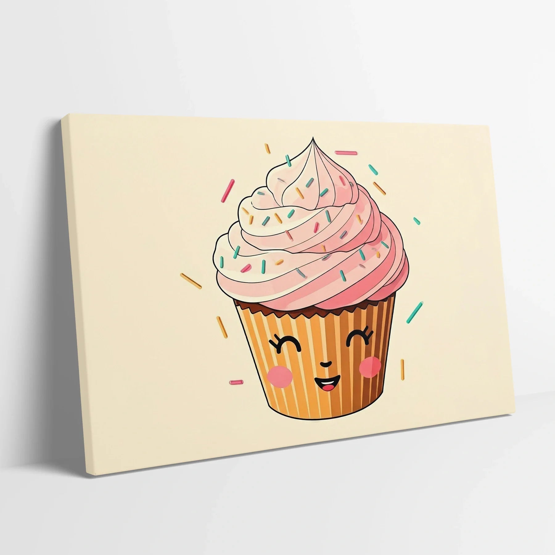 Tablou Modern - Portret Cubist de Cupcake Jucăuș - vedere din lateral sprijinit perete