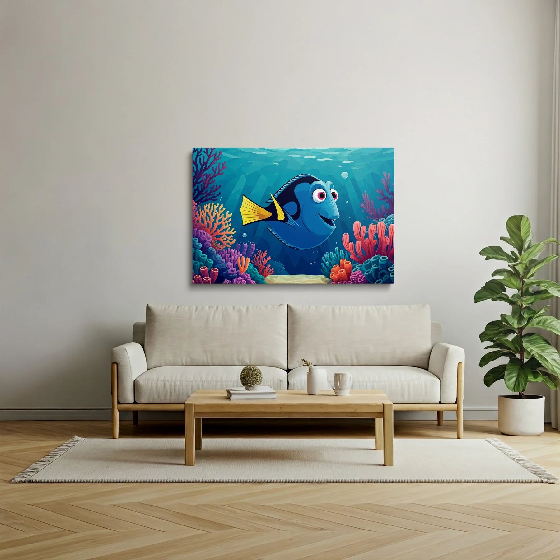 Tablou Modern - Peisaj Acvatic cu Dory - vedere living