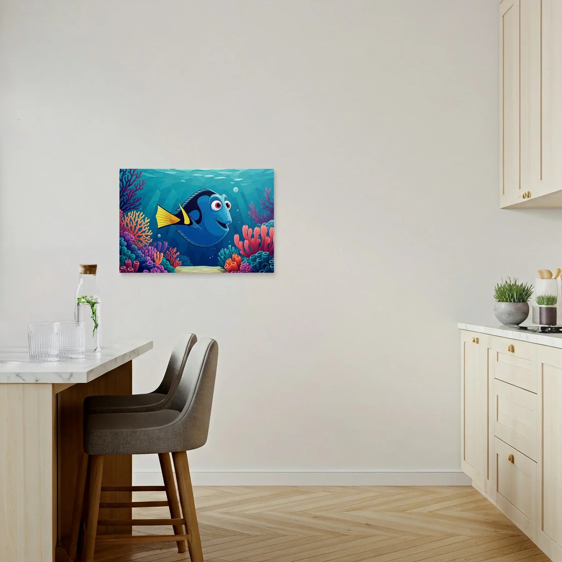 Tablou Modern - Peisaj Acvatic cu Dory - vedere bucatarie