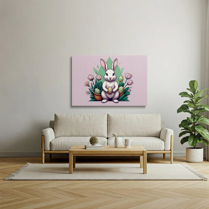 Tablou Modern - Iepuraș de Paște Geometric - vedere living