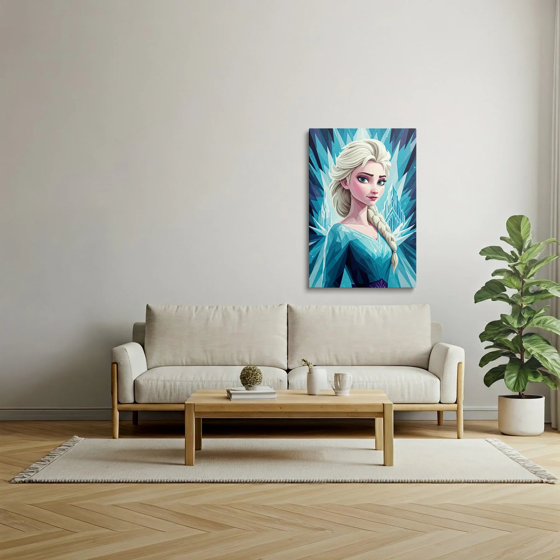Tablou Modern - Portret Geometric de Copii - vedere living