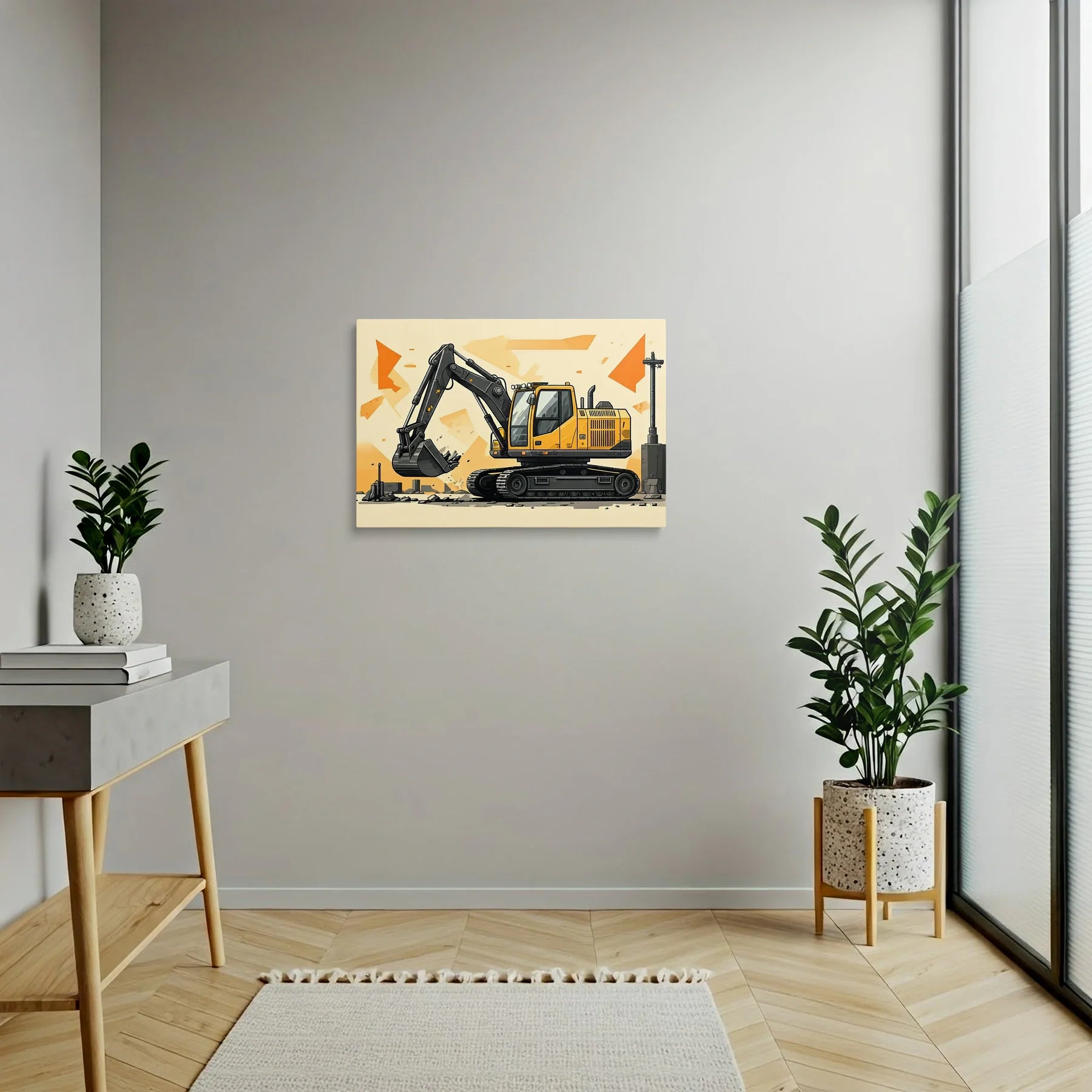 Tablou Modern - Excavator Cubist Pentru Camera Copiilor - vedere hol