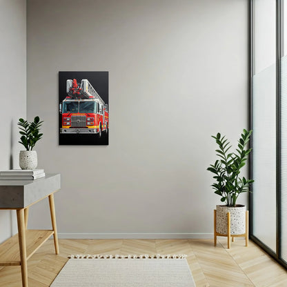 Tablou Modern - Camion de Pompieri Cubist - vedere hol