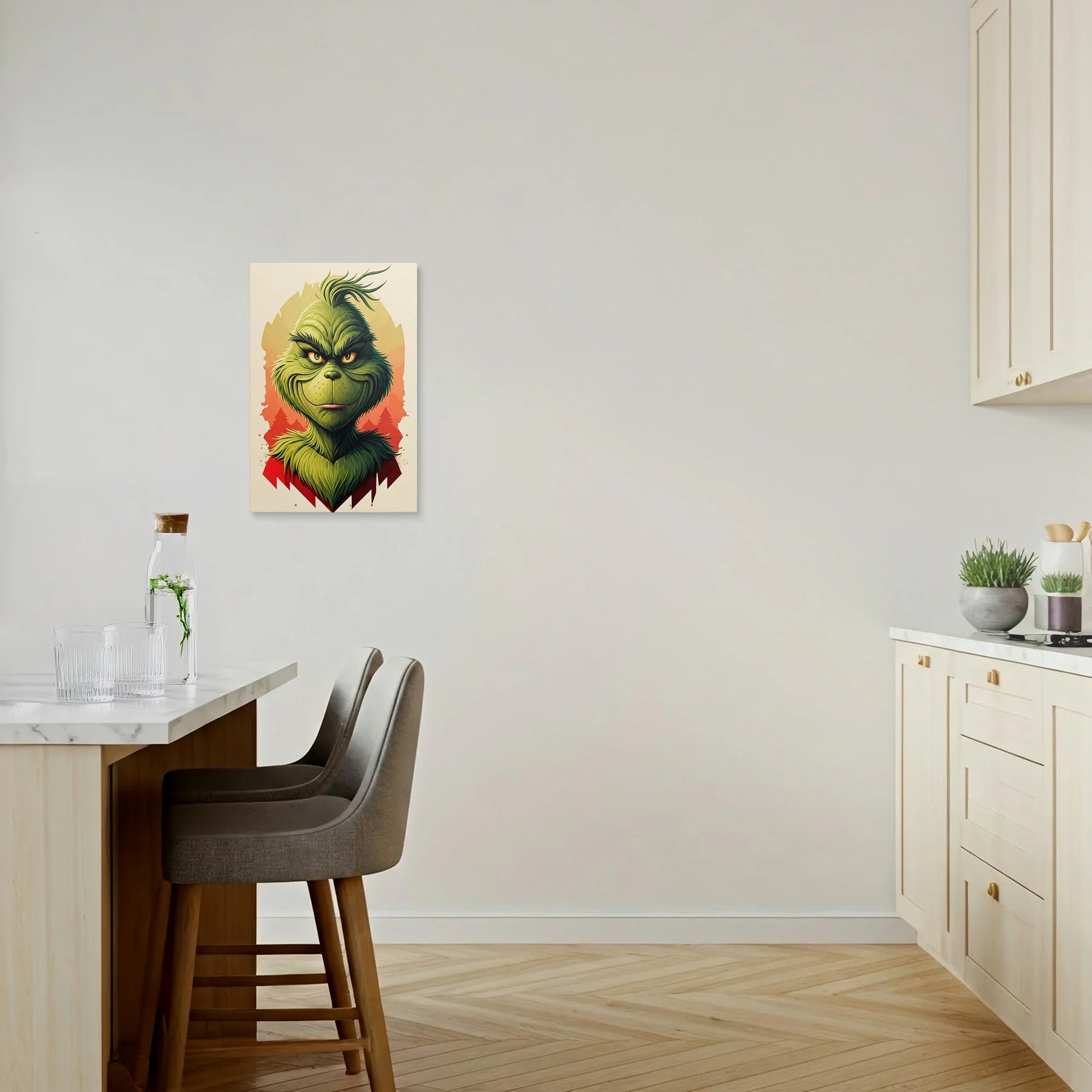Tablou Modern - Grinch Cubist Colorat - vedere bucatarie