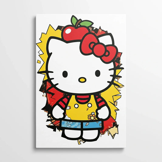 Tablou Modern - Portret Geometric Hello Kitty - vedere din fata