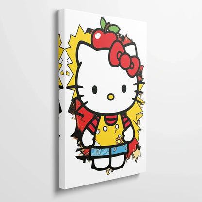 Tablou Modern - Portret Geometric Hello Kitty - vedere din lateral