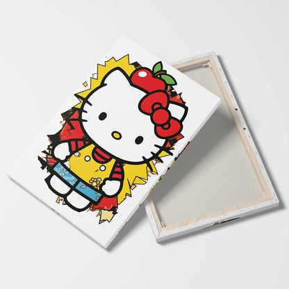 Tablou Modern - Portret Geometric Hello Kitty - vedere fata verso