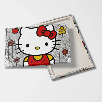Tablou Modern - Hello Kitty Cubist Colorat - vedere fata verso