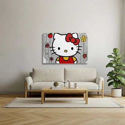 Tablou Modern - Hello Kitty Cubist Colorat - vedere living