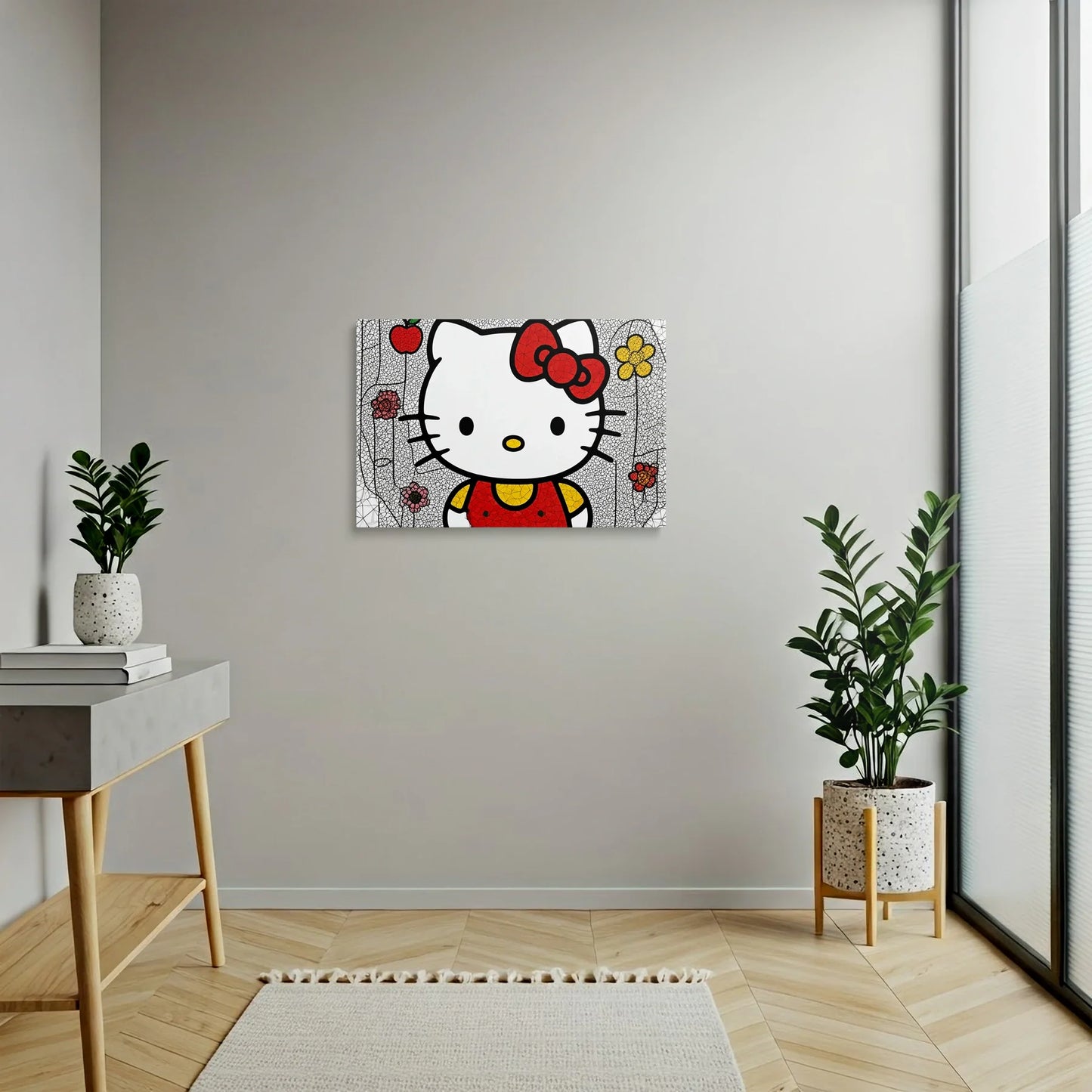 Tablou Modern - Hello Kitty Cubist Colorat - vedere hol