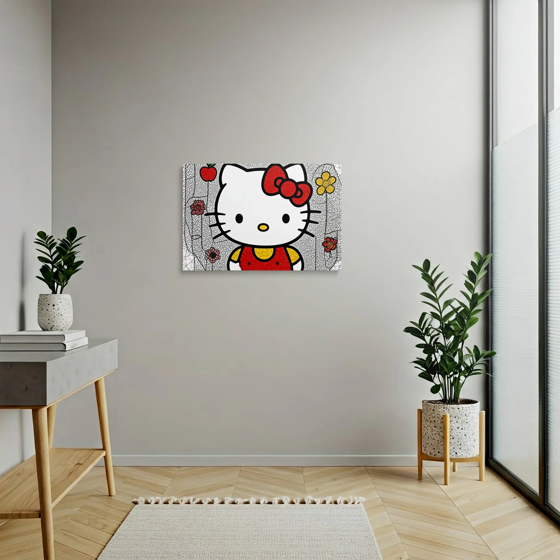Tablou Modern - Hello Kitty Cubist Colorat - vedere hol