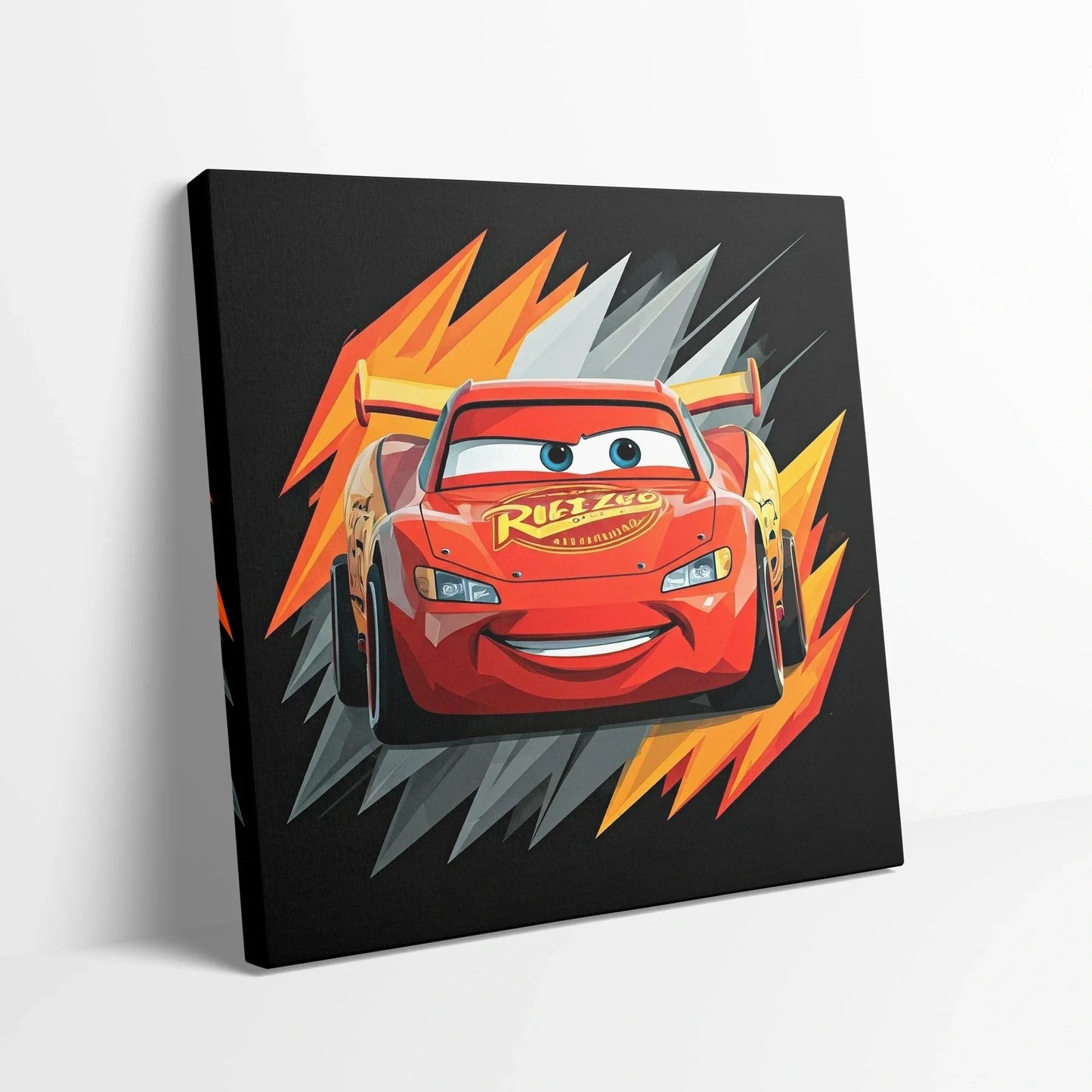 Tablou Modern - Lightning Mcqueen în Stil Cubist - vedere din lateral