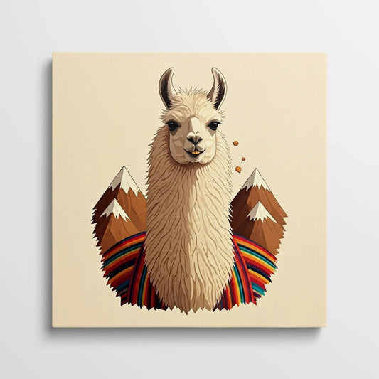 Tablou Modern - Llama Geometric Colorat Pentru Copii - vedere din fata