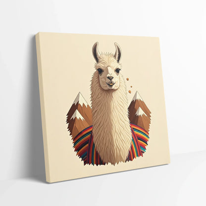 Tablou Modern - Llama Geometric Colorat Pentru Copii - vedere din lateral