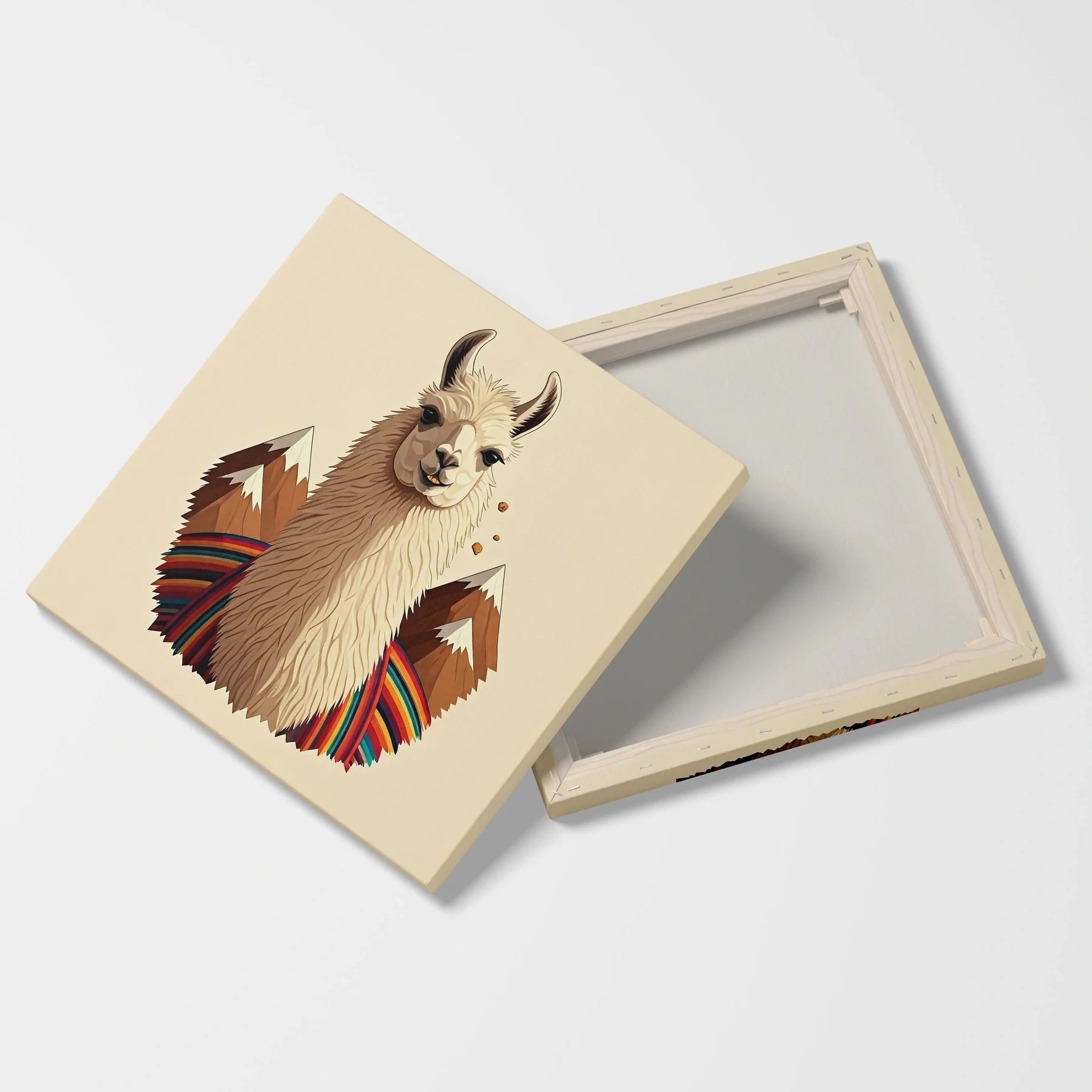 Tablou Modern - Llama Geometric Colorat Pentru Copii - vedere fata verso