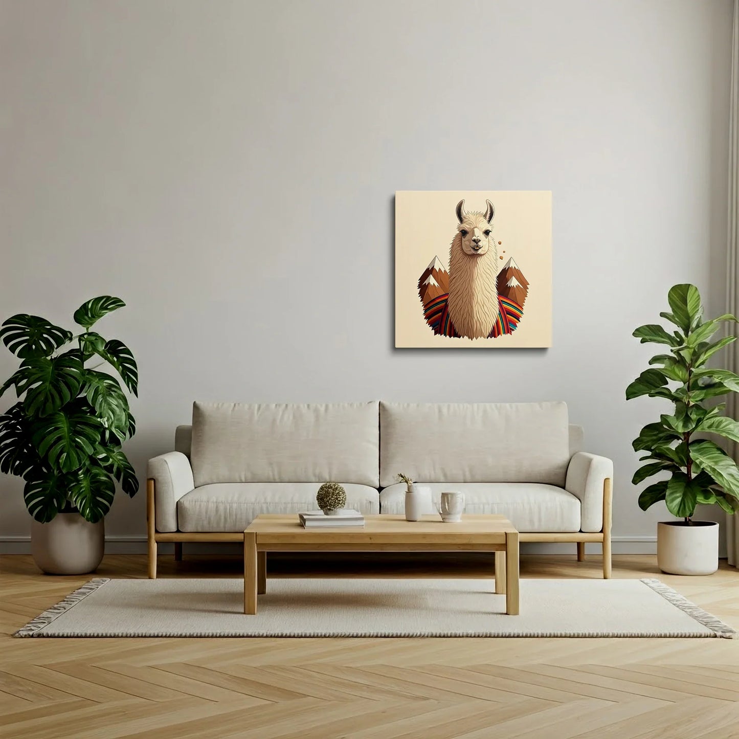 Tablou Modern - Llama Geometric Colorat Pentru Copii - vedere living