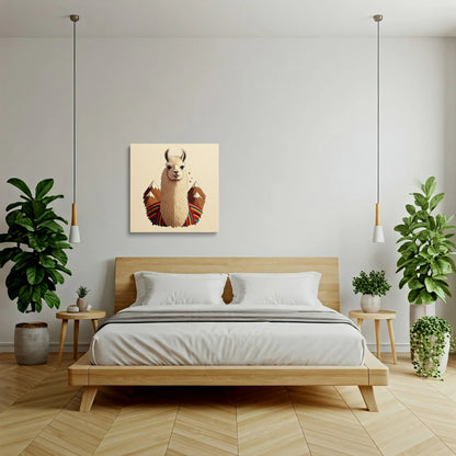 Tablou Modern - Llama Geometric Colorat Pentru Copii - vedere dormitor