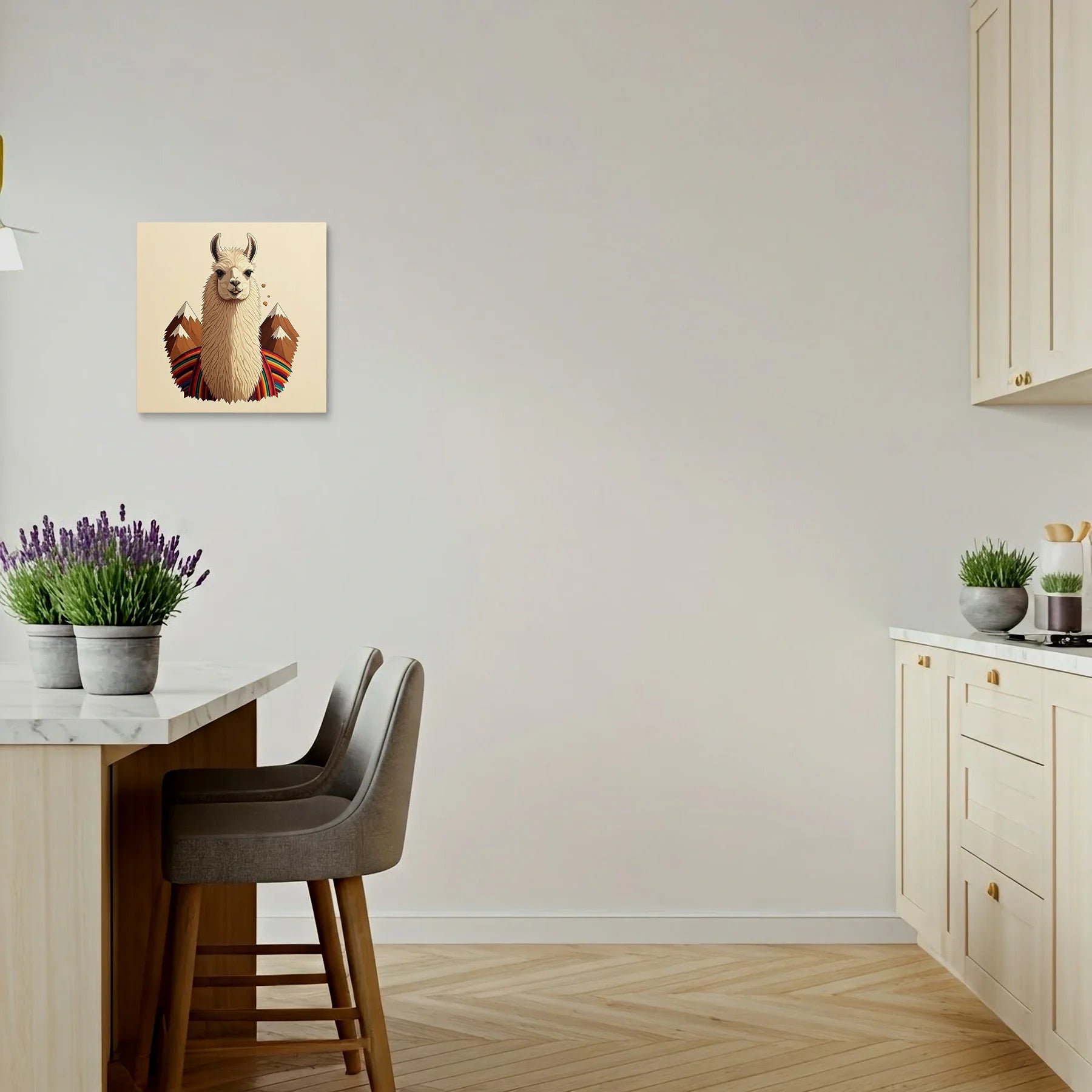 Tablou Modern - Llama Geometric Colorat Pentru Copii - vedere bucatarie