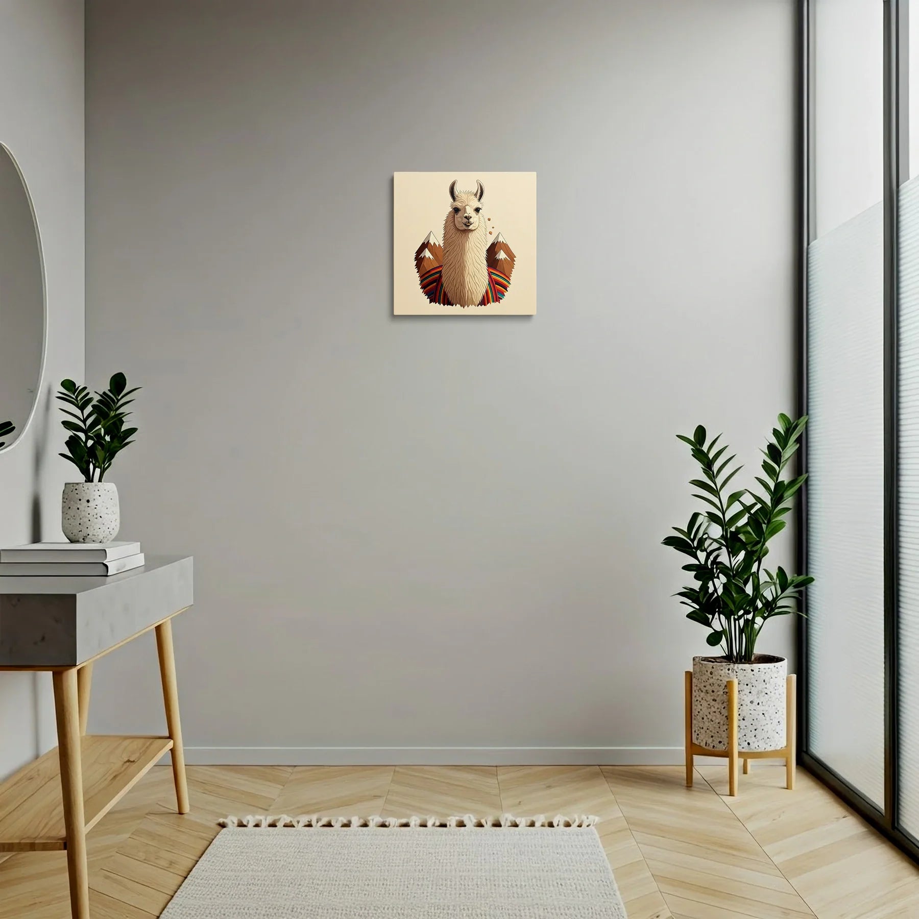Tablou Modern - Llama Geometric Colorat Pentru Copii - vedere hol
